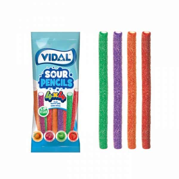 Vegan Sour Pencils 4x4 Σακ 100γρ 14τμχ